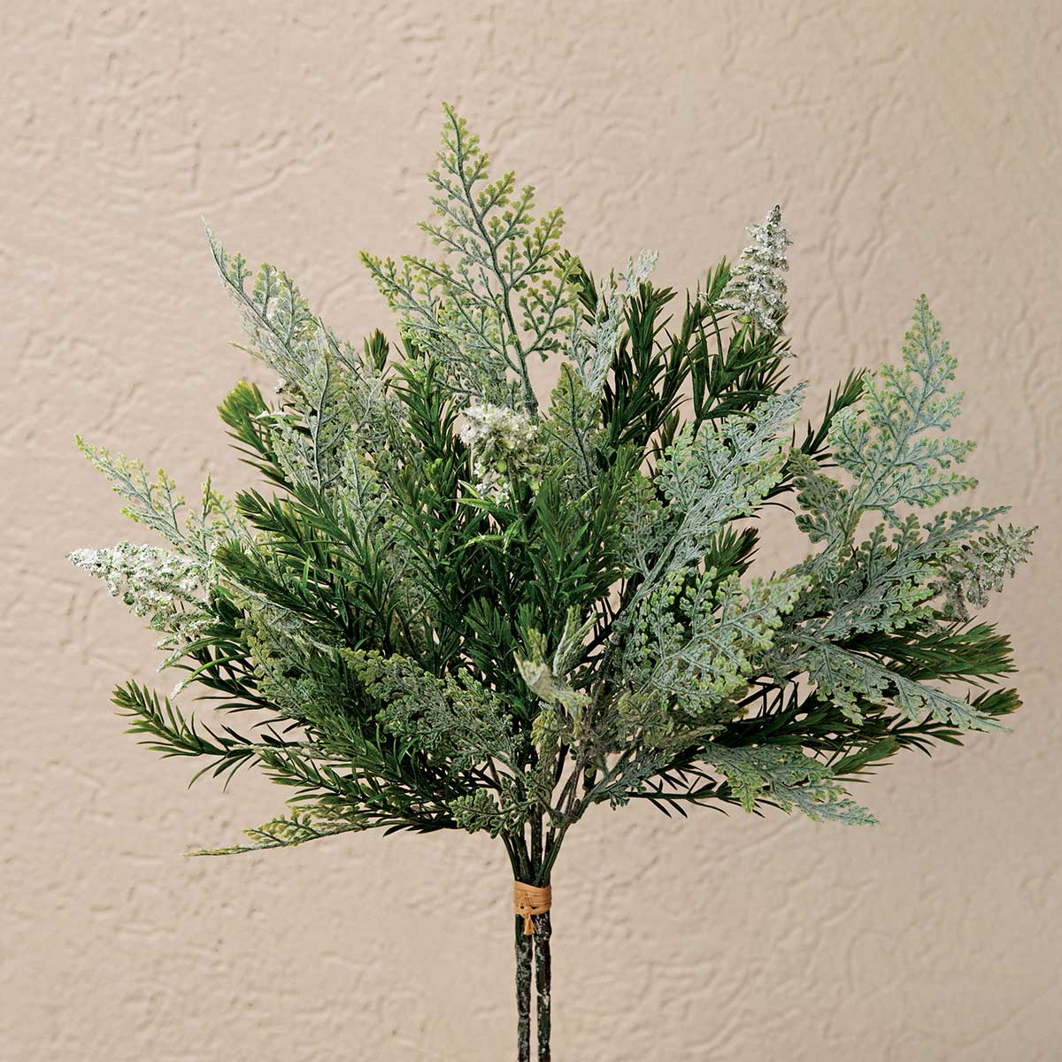 BOUQUET OF 2 ASTILBE/FERN WHITE 7IN X 15IN TIED WITH RAFFIA - Click Image to Close